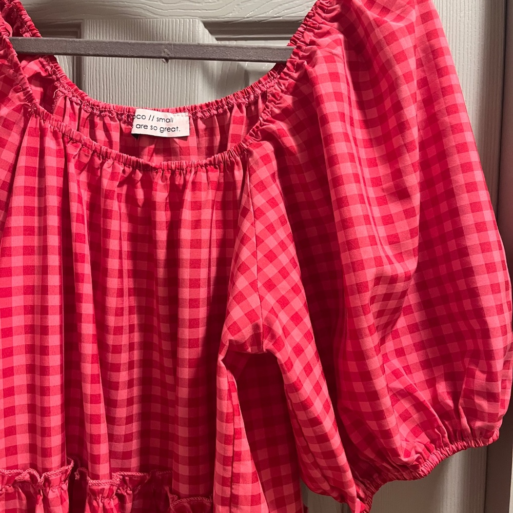 Zoco hot pink gingham dress - Picture 2 of 3
